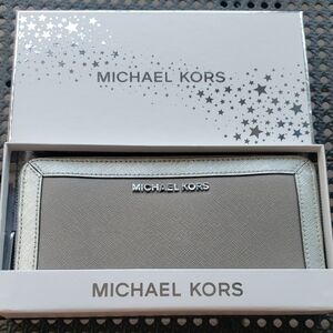 Michael Kors Silver and Gray Wallet